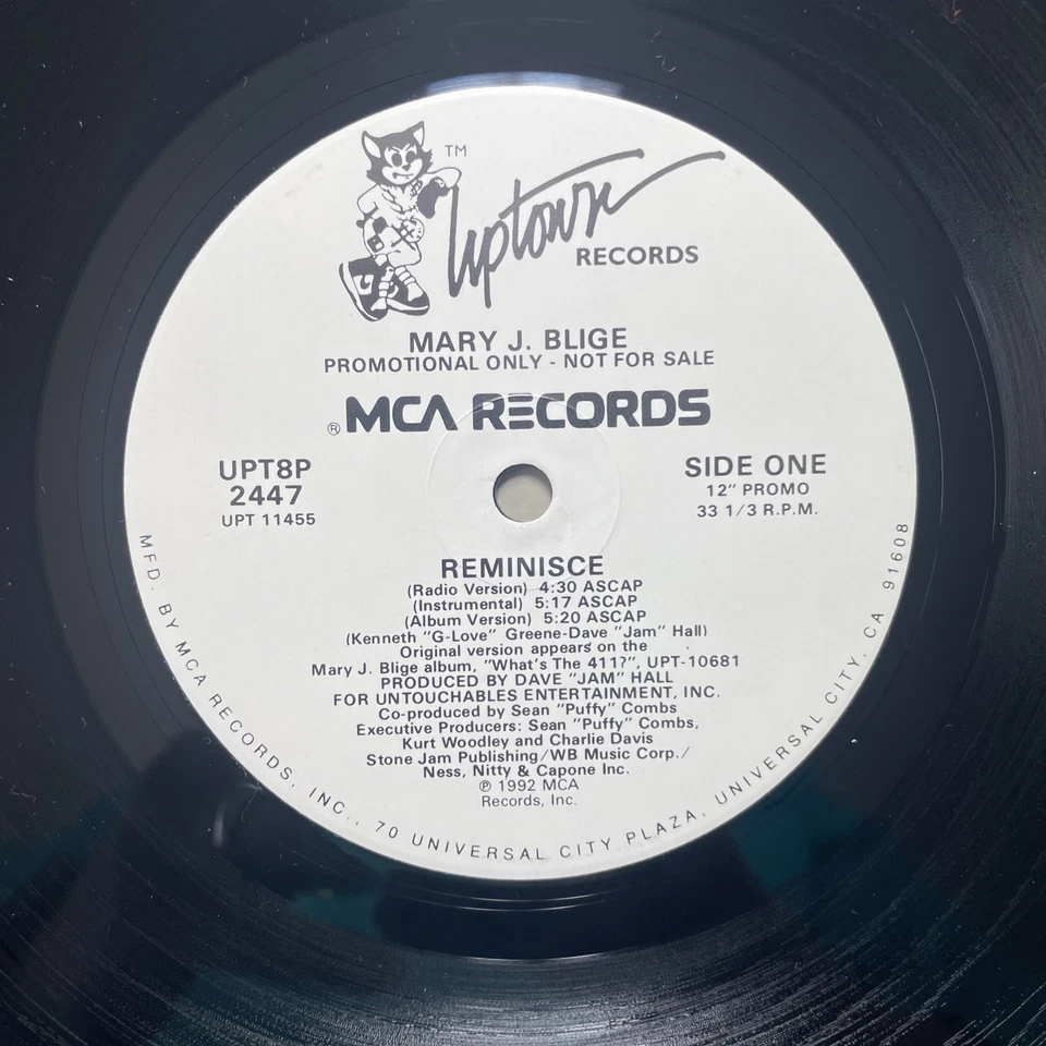 Mary J Blige Reminisce Single 12”Vinyl Record Uptown 90s Promo UPT8P 2447 - EX - Image 4 of 4