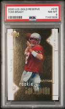 2000 Upper Deck Gold Reserve Rookie Action Tom Brady #215 /2500 (RC) PSA 8