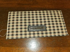 Longaberger Khaki Check CHECKBOOK Cover NEW
