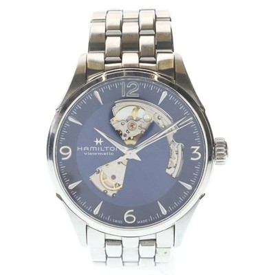 Hamilton Jazzmaster Viewmatic Open Heart Uhr Silber Blau