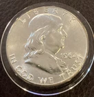 1962 P Franklin Half Dollar, 90% Silver, MS, Bell Lines, Free Shipping