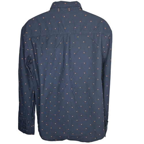 prAna XXL Mens Standard Fit Long Sleeve Shirt Blue Triangle Pattern Organic - Picture 2 of 24
