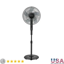 12 Speed Pedestal Fan Remote Adjustable Height Oscillation Timer Energy Saving