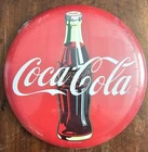 Coca-Cola Classic Red Metal Button Collectible Sign 12" Round Vintage NEW
