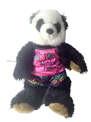 Build-A-Bear Panda Plush Toy 16'' w/3-Piece Pajama Set Slumber Party Outfit 2010