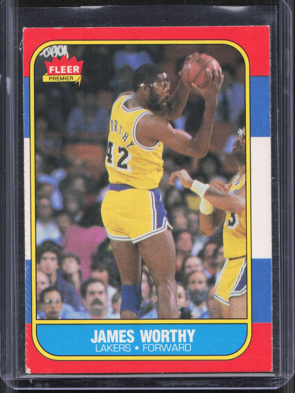 1986-87 Fleer Basketball James Worthy #131 Rookie RC Los Angeles Lakers VG-EX