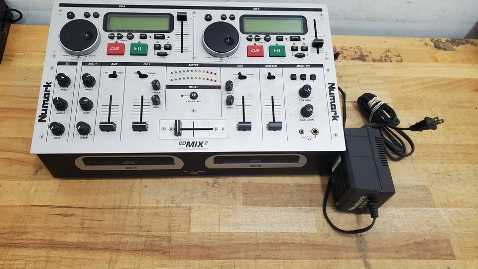 NUMARK CDMIX2 Mix 2 Pro CD Mixing DJ Console Mixer W/ Cord - Image 4 of 4