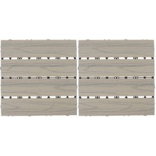 2pcs Plastic Interlocking Deck Tile Waterproof Outdoor Flooring All Weather Use