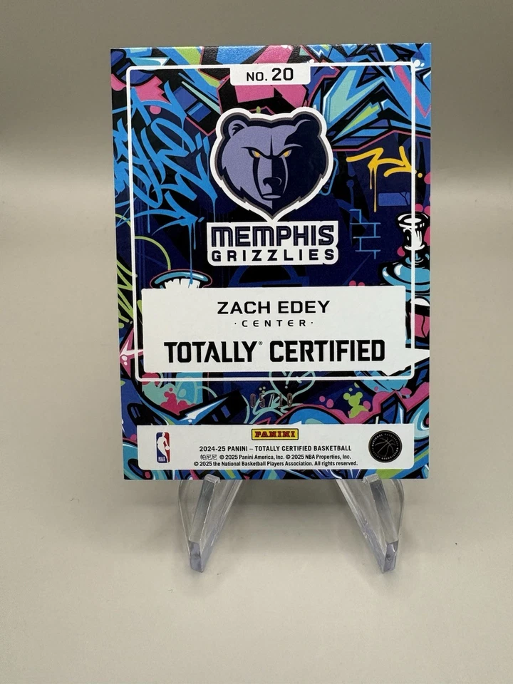 2024 Panini Totally Certified Zach Edey RC Graffiti GOLD /10 Grizzlies SP 🔥 - Image 2 of 2