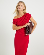 River Island Womens Red Midi Wrap Dress XS Petite