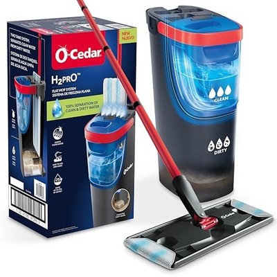 O-Cedar H2Pro Flat Mop System Quick Cleaning Tool Clean Clean Water Machine