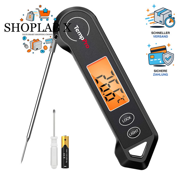 Fleischthermometer Digital IP65 Wasserdicht Grillthermometer FüR BBQ KüChe-image