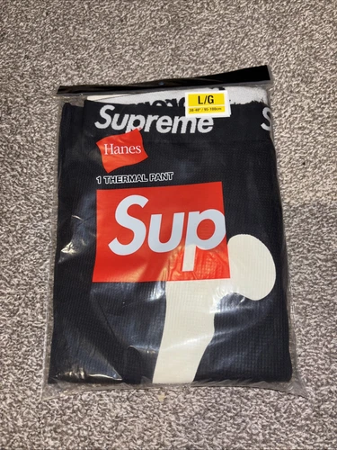 ?Pantalon thermique Supreme x Hanes Bones Noir FW24 HOMME LARGE Squelette