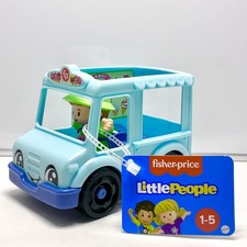 Fisher-Price Little People Share a Treat Ice Cream Truck Blue Vehicle w/ Figure