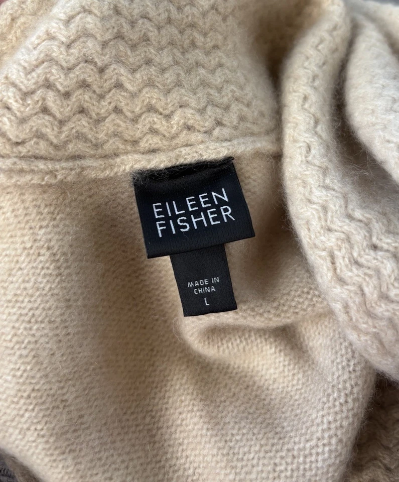 Lote de artesanos de lana de cachemira Eileen Fisher Lands End cajero automático agujeros Neiman Foto 3 de 4