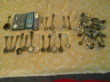 Lot Vintage Souvenir Spoons Some Silverplate 45 pcs
