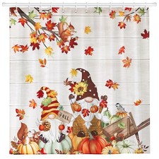Fall Pumpkin Gnome Shower Curtain Sets, 72"W x 72"L Pack of 1 Fall 02