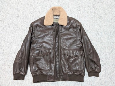 vintage CABELAS lambskin BOMBER leather jacket L brown FLYERS flight aviation