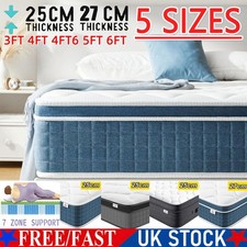 Memory Foam Matress Luxury Sprung Mattress 3ft Single 4ft6 Double 5ft King 6ft!!