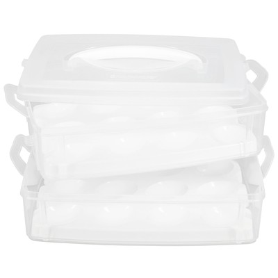 Snapware 1098734 2-Layer Snap N Stack Food Storage with Egg Holder Trays