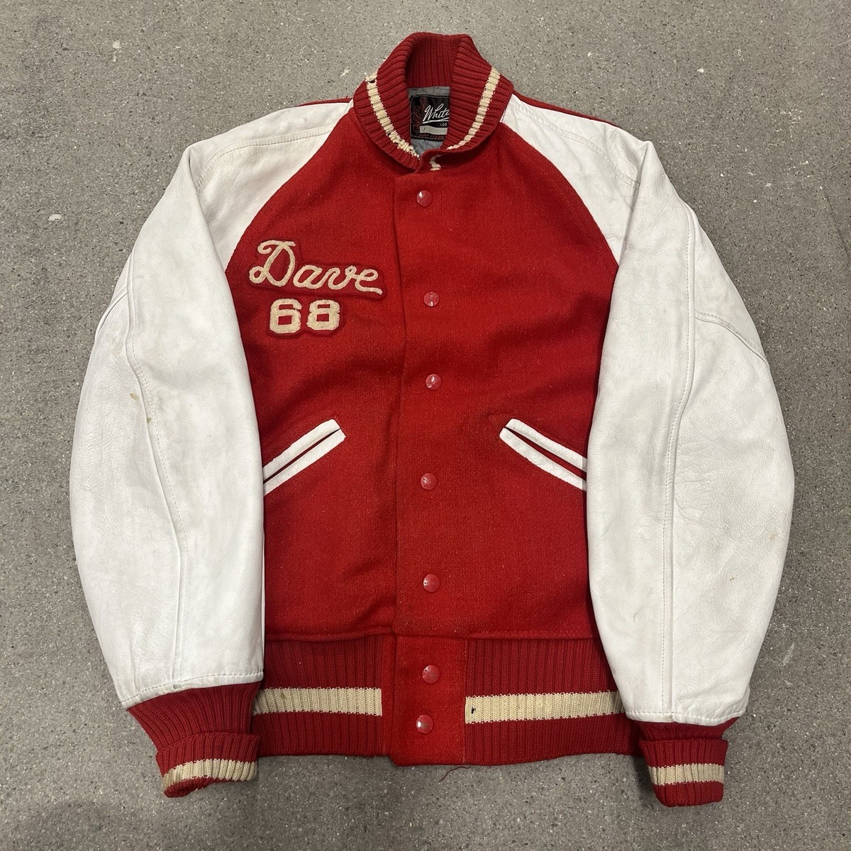 Vintage 60s Whiting Varsity Football Co-Champs Red Wool Letterman