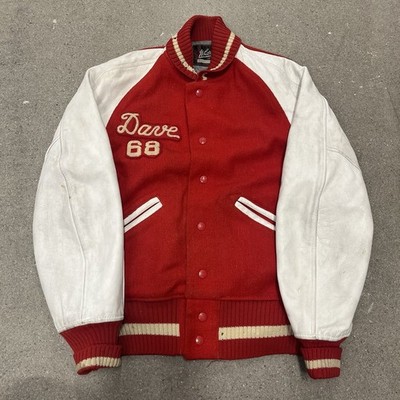 Vintage 60s Whiting Varsity Football Co-Champs Red Wool Letterman