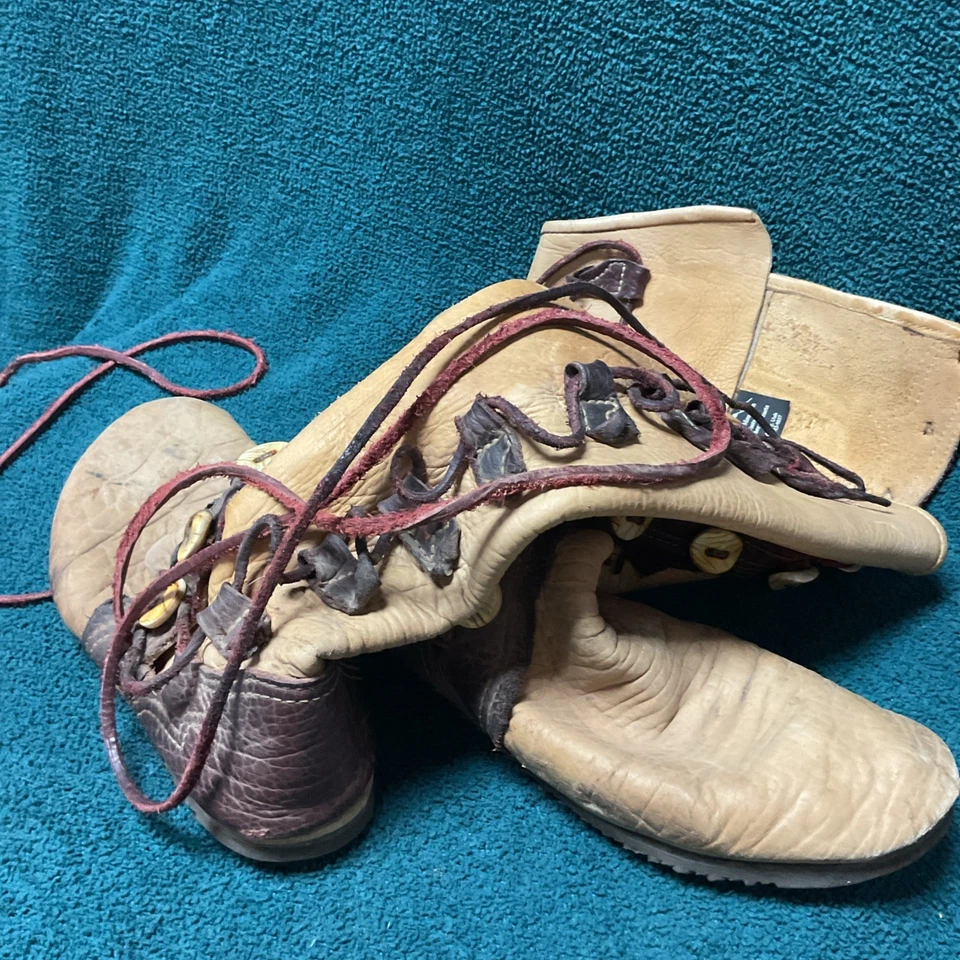 Botas de cuero vintage mocasines hechos a mano usadas Foto 2 de 3