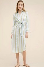 Rails Lacey Shirt Dress Honeydew Stripe New with Tags Large Women's