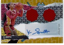 2024-25 Bowman U Best Kennedy Smith Gold Prospect Dual Relic Auto #d /50 USC