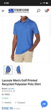 Lacoste Men's Sports Polo Shirt Short Sleeve Blue Size XXL