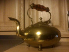 VTG Brass Teapot Amber Glass Handle KettleJCB Best Hammered Birmingham,England — photo 8