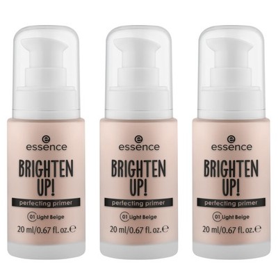 essence BRIGHTEN UP! perfecting primer, Nr. 20 ml (3er Pack), 01 Light Beige