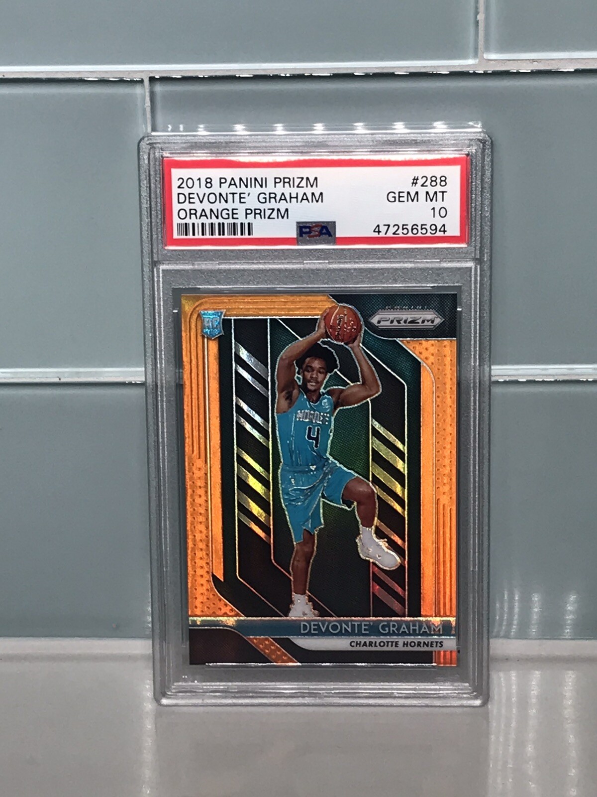 2018-19 Panini Prizm #288 - ORANGE PRIZM (#31/49) - Devonte Graham PSA 10 GEM MT