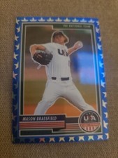 2023 Panini Stars & Stripes Mason Brassfield #4! BLUE STARS PRIZM #'d /75 (CL3)