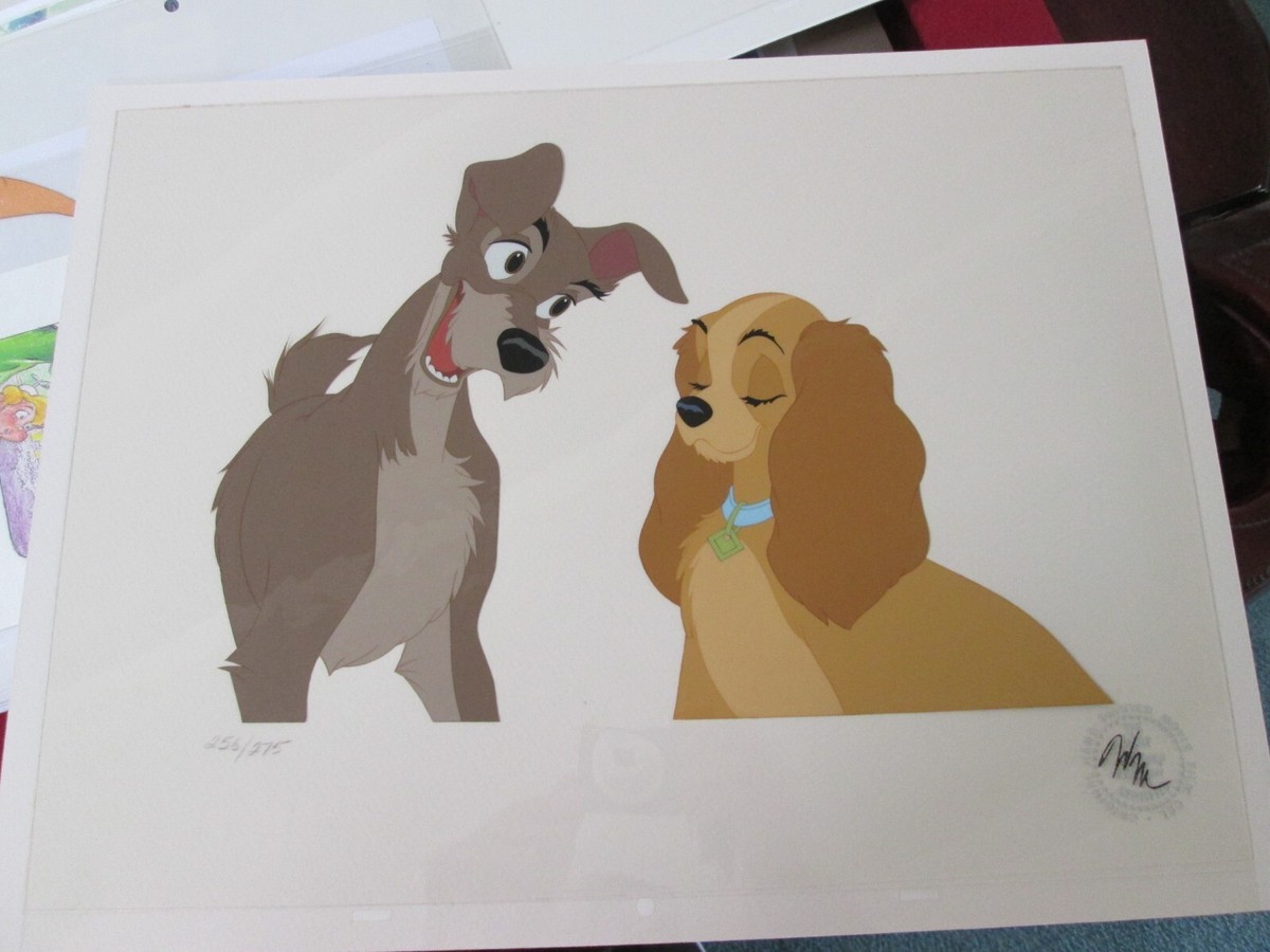 Lady and Tramp Disney limited edition cel only 275 made sold-out