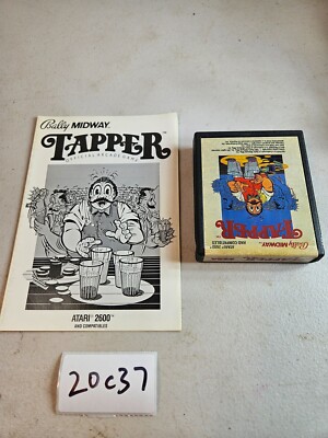 TAPPER ATARI 2600 working video game cartridge manual 20c37