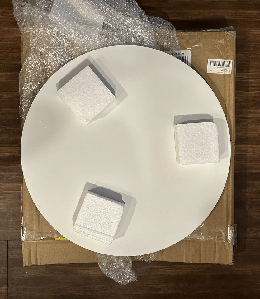 Круглый приставной столик Apicizon белый с золотыми деревянными ножками 16,5 дюйма LX 16,5 дюйма Wx20 дюймов в высоту - Изображение 3 из 4