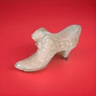 Fenton Glass Cathead Shoe Pink Opalescent Daisy & Buttons Pattern