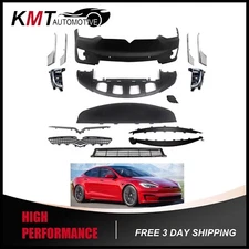 For 2016-2021 Tesla Model X Primed W/Sensor Hole Complete Front Bumper Cover kit