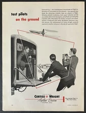 1946 Curtiss Wright Airplane Division Telemetering Plane Men Vintage Print Ad
