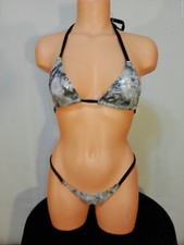 Exotic dancer stripper medium multicolor two piece bikini dance outfit-dancewear