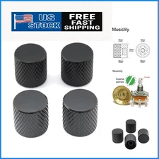 4 Pcs Flat Top Metal Control Knobs for Telecaster & Squier Guitars