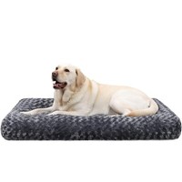 Hundebett Grosse Hunde Waschbar Hundematratze Flauschig 90X60Cm Dunkelgrau