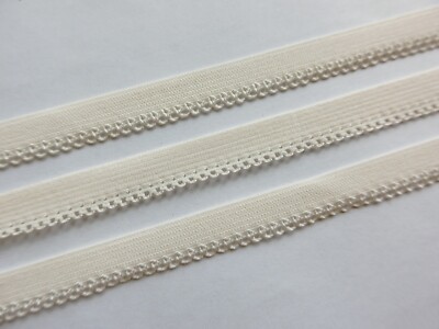 13,7 m Leinen weiß Schlüpfer Unterwäsche Dessous elastisch 10 mm gewellter Rand abgeschnitten