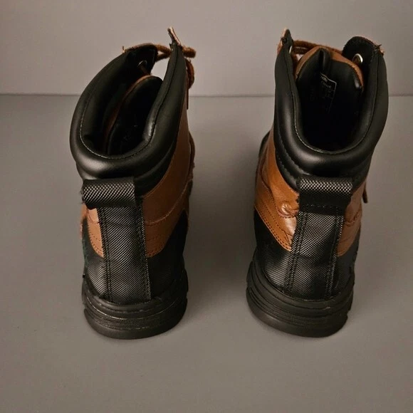 Polo Ralph Lauren Kids Boys Duck Boots Sz 4 Youth Brown Black Lace Up Rain Fall - Image 4 of 4