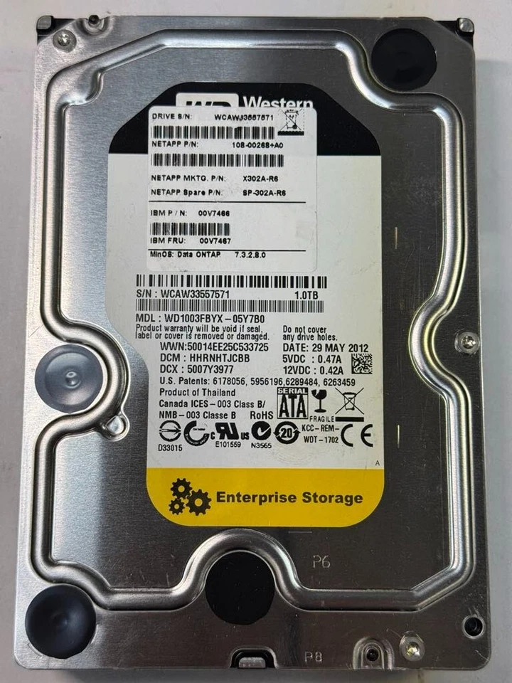 NetApp 1TB 108-00268 SP-302A-R5 HUA722010CLA330 WD1003FBYX 6 Gb/s SATA HDD 3.5" - Image 3 of 4