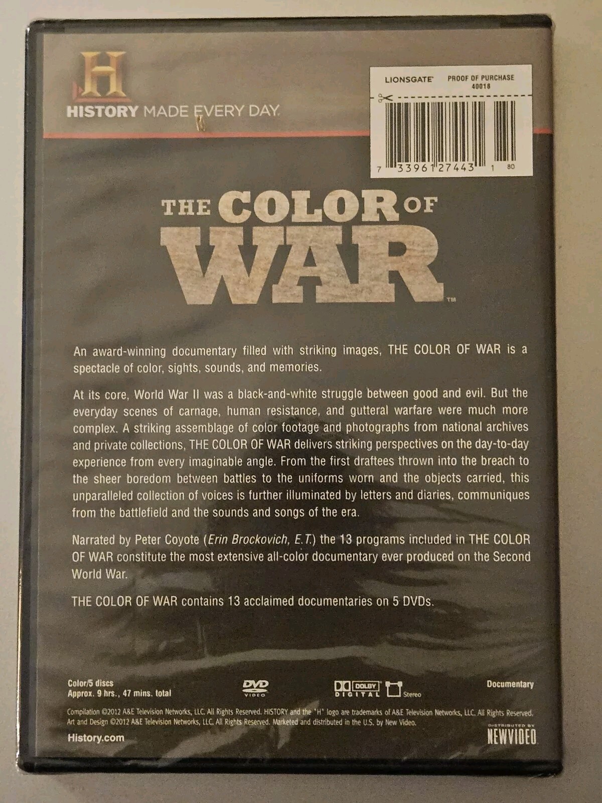The Color of War DVD Brand New Sealed!! History Channel 5 Discs