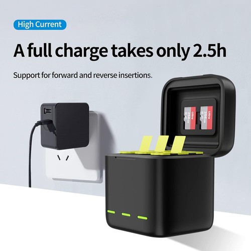 New 2 Pack Battery Charger for Go Pro Hero 11 Hero 10 Hero 9, Rechargeable Batt - Picture 2 of 6