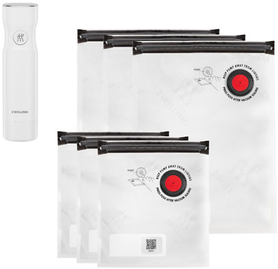 Zwilling Fresh & Save Vakuumpumpe Vakuum Pumpenset mit Ladekappe -  7 Teilig