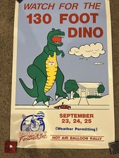 Vintage Sinclair Dino Dinosaur Gasoline Gas Station Poster Hot Air Balloon Sign
